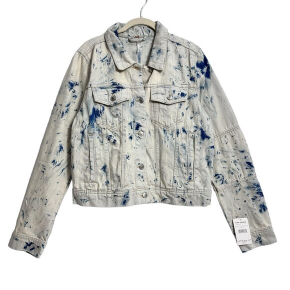FREE PEOPLE Rumors Denim Jacket Size LARGE - Picture 5 of 16